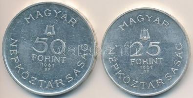 1961. 25Ft Ag + 50Ft Ag "Bartók Béla" pár T:2 felületi karc Adamo EM12, EM13