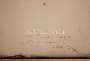 Takács Pál (1932-): Halleluja. Szitanyomat, papír, jelzett, üvegezett keretben, 59×50 cm