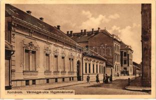 Komárom, Komárno; Vármegye utca, főgimnázium / street, grammar school