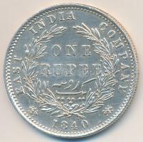 Brit-India 1840. 1R Ag "Viktória királynő" T:2,2- ph. British India 1840. 1 Rupee Ag &quot...