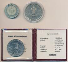 1982. 100Ft Cu-Ni "Labdarúgó Világbajnokság 1982" eredeti tokban tanúsítvánnyal + 1985. 10...