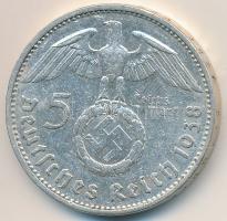 Német 3. Birodalom 1938E 5M Ag "Hindenburg" T:2- German Third Reich 1938E 5 Marks Ag C:VF ...