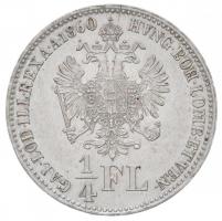 1860B 1/4Fl Ag "Ferenc József" Körmöcbánya (5,36g) T:2 kis karc és ph. / 
Hungary 1860B 1...