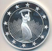 DN "Eurófantáziák - Szabadság szobor" Ag emlékérem tanúsítvánnyal (20,7g/0,999/38,61mm) T:...