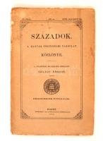 1875 Századok. A Magyar Történet Társulat Közlönye. Bp., Athenaeum. Szakadt papírborítóval. pp.:583-658, 24x16cm