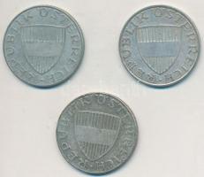 Ausztria 1957-1958 10Sch Ag (3x) T:2- Austria 1957-1958 10 Schilling Ag (3x) C:VF Krause KM#2882