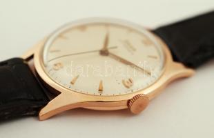 Arany (Au) 14K Doxa karóra, bőr szíjjal, jelzett, működik, bruttó 36 g