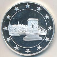 DN "Eurófantáziák - Lánchíd" Ag emlékérem tanúsítvánnyal (20,7g/0,999/38,61mm) T:PP felüle...