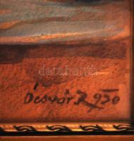 Ócsvár Rezső (1877-1968): Fekvő akt. Akvarell, papír, jelzett, üvegezett keretben, 35×50 cm