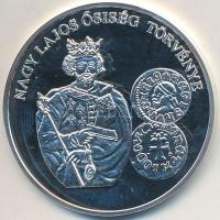 DN "A magyar pénz krónikája - Nagy Lajos ősiség törvénye" Ag emlékérem tanúsítvánnyal (20g...