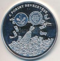 DN "A magyar pénz krónikája - A forint bevezetése" Ag emlékérem tanúsítvánnyal (20g/0.999/...