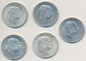 Ausztria 1912-1916 1K Ag (5x) T:1-,2 kis ph. Austria 1912-1916 1 Corona Ag (5x) C:AU,XF small edge e...