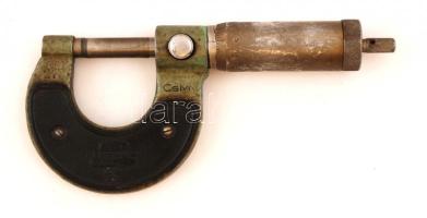 Mikkorméter, fém, 13x6cm