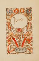 cca 1930-40 Díszes, bőrkötéses régi emlékkönyv kedves bejegyzésekkel, írásokkal, 19x13cm