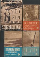 cca 1950-60 IBUSZ nyomtatványok: Balaton, Balatonalmádi, Aggtelek, Székesfehérvár, 4db, cc11x8cm