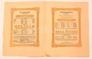1937 Díszelőadás a Nemzeti Színház 100 éves fennállásának ünnepe alkalmából, kihajthatós, 32x25cm