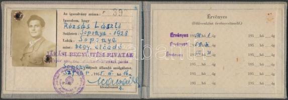 1955 Igazolvány, Járási Begyűjtési Hivatal, arcképes, 8x11cm
