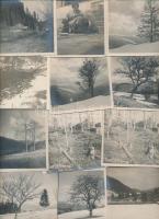 cca 1910 Vegyes fotó tétel, benne fényképek különböző tájakról (Tátra?), militária, 35db, cca 9x9cm