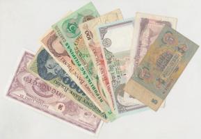 34db-os vegyes bankjegy tétel, közte hadi- és szükségpénz, utazási csekk T:I-III- 34pcs mixed bankno...