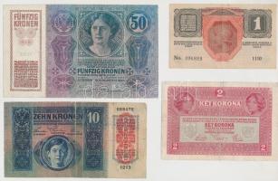 8db-os vegyes magyar korona bankjegy tétel, közte 1920. 1000K "Orell Füssli, Zürich" nyomd...