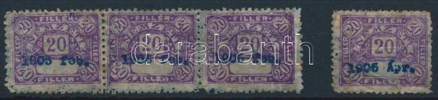 1905 Nemzeti Baleset biztosító 4 db bélyeg