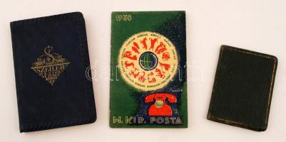 1930-1941 3 db különféle naptár (Szeiler vésnök, M. Kir. Posta, Continental), bennük feljegyzésekkel