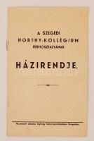cca 1920-1930 A szegedi Horthy-kollégium férfiosztályának házirendje, 7 p.