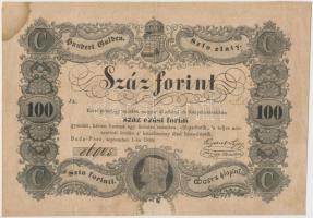 1848. 100Ft Kossuth bankó T:III- részben restaurált, fo. Hungary 1848. 100Ft Kossuth banknote C:VG partially restored, spot Adamo G114
