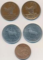 Írország 1946-1995. 1p Br (2x) + 2p Br + 1P Cu-Ni (2x) T:2,2- Ireland 1946-1995. 1 Penny Br (2x) + 2 Pence Br + 1 Punt Cu-Ni (2x) C: Krause KM#11,#21,#27