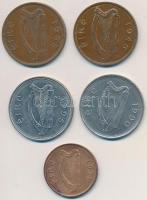 Írország 1946-1995. 1p Br (2x) + 2p Br + 1P Cu-Ni (2x) T:2,2- Ireland 1946-1995. 1 Penny Br (2x) + 2...