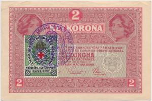 1917. 2K valószínűleg hamis "A Magyar Szent Korona Országainak Vörös Kereszt Egylete" bélyeggel és körbélyegzéssel (fake stamp and overprint) T:III
