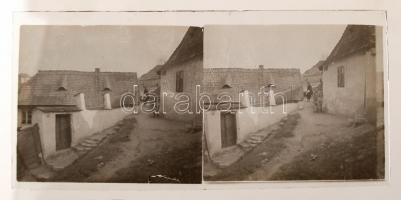 cca 1920 Budapest, Tabán, 9 db sztereo pozitív és negatív felvétel üveglemezen, eredeti dobozában, 6...