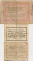 1848. 5Ft barna + 1849. 15kr + 30kr "Kossuth bankó" T:III-