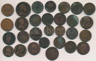 Vegyes: ~1700-1800. 29db-os vegyes magyar és osztrák krajcár tétel T:2-3
