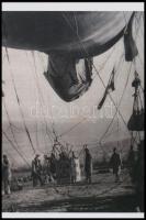 Különféle léghajók és léggömbök az I. vh. idején, 5 db modern másolat korabeli képes újságokból, 15x10 cm