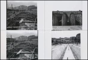 cca 1970 Budapest, Moszkva téri átépítés, 8 db korabeli negatívról készült modern nagyítás, 10x15 cm