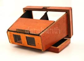 Goldmann Gyula összecsukható sztereokép néző, fa, jelzett, jó állapotban