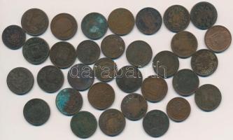 Vegyes: 1858-1891. 33db-os vegyes magyar és osztrák Cu krajcár tétel jobb darabokkal T:2-3