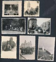 cca 1940 Erdély, 21 db feliratozott vintage fotó különféle helyszínekről, 6x6 és 6x9 cm