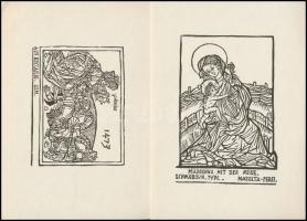 Perei Zoltán (1913-1992): XV.század illusztrációk másolatai. (8 db)  Linó, papír, jelzés nélkül, 14×...