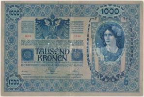 1902. 1000K hamis "Temes Vármegye Vejte Község 1910" és román felülbélyegzéssel (fake over...