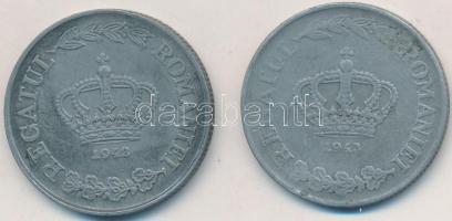 Románia 1942-1943. 20L Zn (2x) T:2 Romania 1942-1943. 20 Lei Zn (2x) C:XF Krause KM#62
