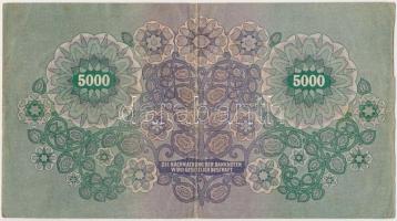Ausztria 1922. 5000K T:III kis ly. középen
Austria 1922. 5000 Kronen C:F small hole in center