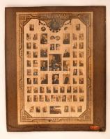 1916 Nagyvárad, Felső Kereskedelmi Iskola végzett növendékei, tabló 67 nevesített portréval, az iskola épületével, Dajkovits műterméből, 38x26 cm, karton 42x34 cm