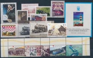 1992-2008 Railway 12 stamps, 1992-2008 Vasúti motívum 12 db klf bélyeg, közte ívsarki csík