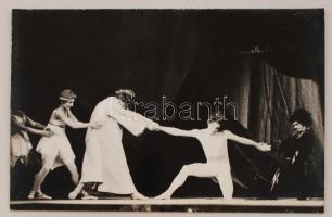 cca 1974 Kabáczy Szilárd: Teremtés, feliratozott vintage fotóművészeti alkotás, kasírozva, 26x40 cm