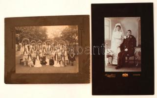 cca 1920 Gyöngyös, Fanto és Steiner fényképészek 2 db vintage fotója, képméretek: 13x19 cm és 17x23 cm; karton méretek 32x22 cm és 24x31 cm