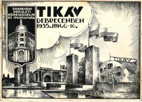 1935, Debrecen, Tiszántúli Ipari Kiállítás és Vásár/ TIKÁV, Debreceni Kerületi kereskedelmi és Iparkamara, So. Stpl (fa)