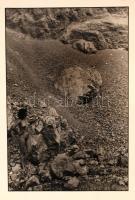 cca 1984 Marinkay István: Sziklák, pecséttel jelzett vintage fotóművészeti alkotás, kiállítási emlék matricával, 29x19 cm-es kép 40x30 cm-es fotópapíron