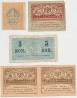 Orosz Birodalom 1915. 5k + 1917. 20R 2-es ívben + 1917. 40R + Szocialista Szövetségi Szovjet Köztárs...
